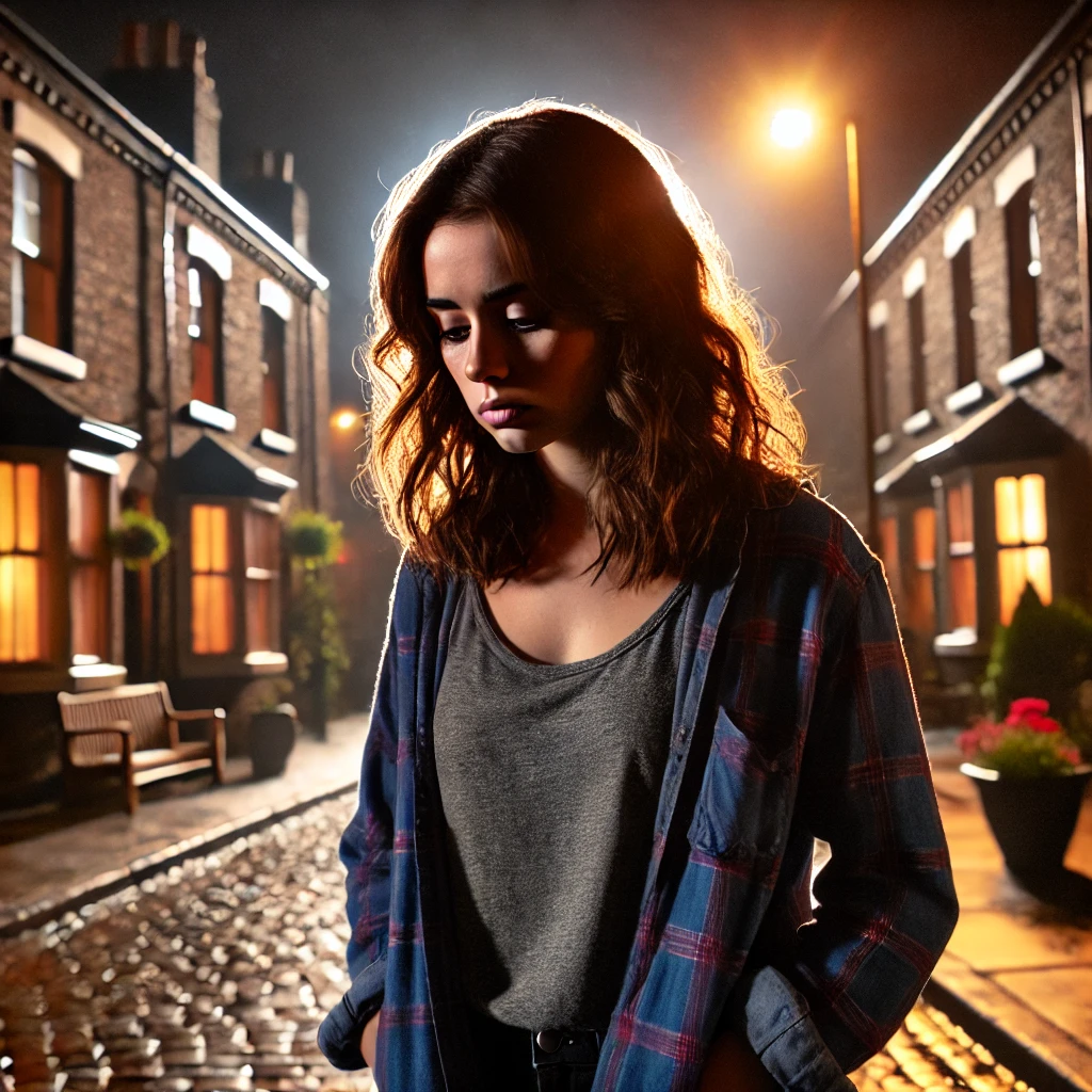 Coronation Street spoiler Lauren, appearing distressed in an emotional scene.